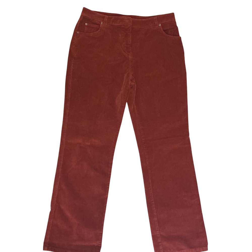 Woolrich Women's Rust Corduroy Pants Size 12 Straight Leg Cotton Stretch Classic